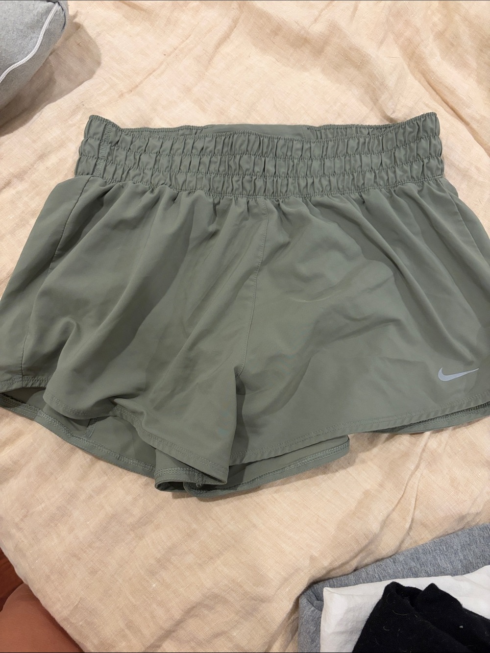 Nike Women's Olive-Style Elastic Waist Athletic Shorts